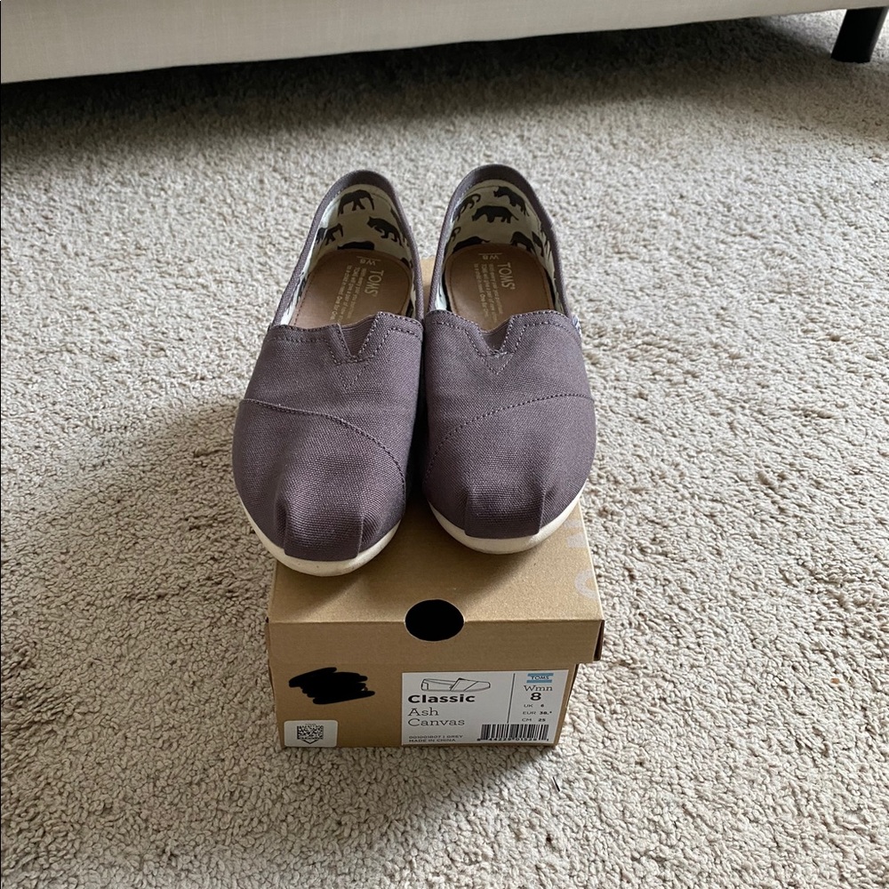 Toms Classic Slip On Shoe Ash Canvas 8